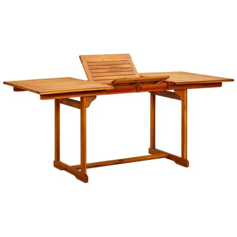 Esstisch für den Garten (120-170)x80x75 cm aus massivem Akazienholz