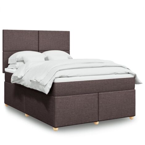 Boxspringbett mit Matratze Dunkelbraun 140x200 cm Stoff vidaXL