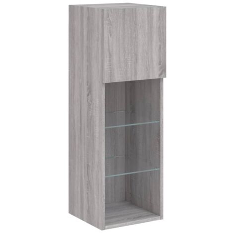 TV-Schrank mit LED-Leuchten Grau Sonoma 30,5x30x90 cm vidaXL (1/5)