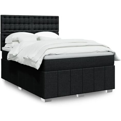 Boxspringbett mit Matratze Schwarz 160x200 cm Stoff vidaXL (1/5)