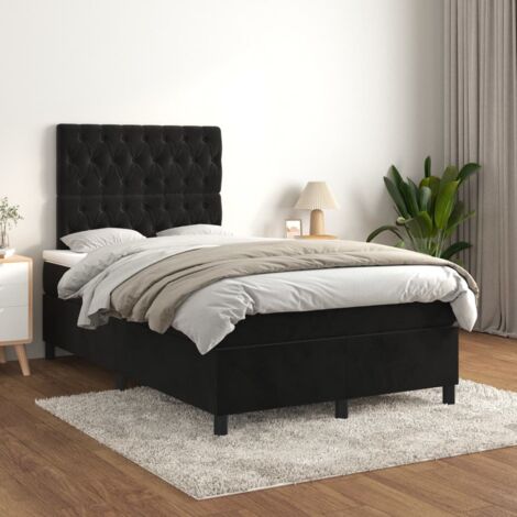 Boxspringbett mit Matratze Schwarz 120x200 cm Samt vidaXL (1/5)