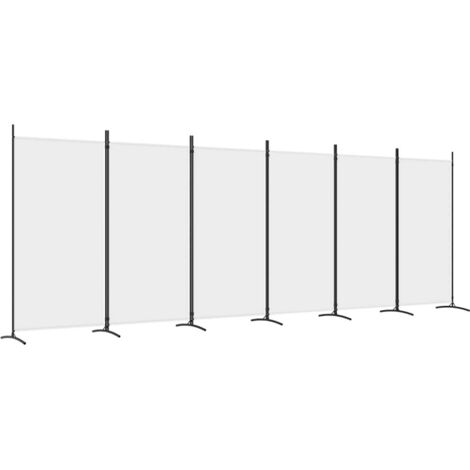 vidaXL 6-Panel Room Divider White 520x180 cm Fabric