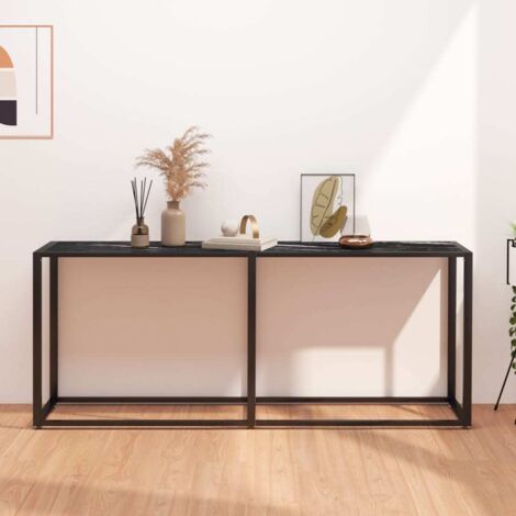 Konsolentisch Schwarz Marmor-Optik 180x35x75,5 cm Hartglas vidaXL48286