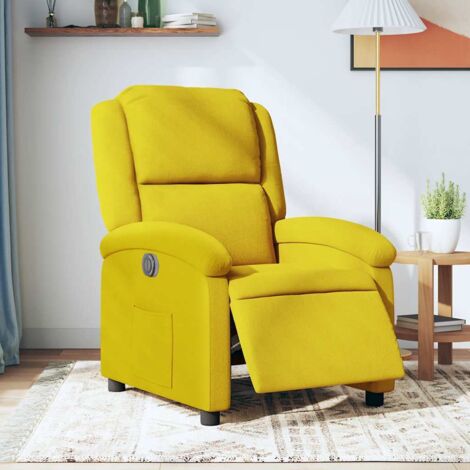 vidaXL Elektrischer Relaxsessel Gelb Samt