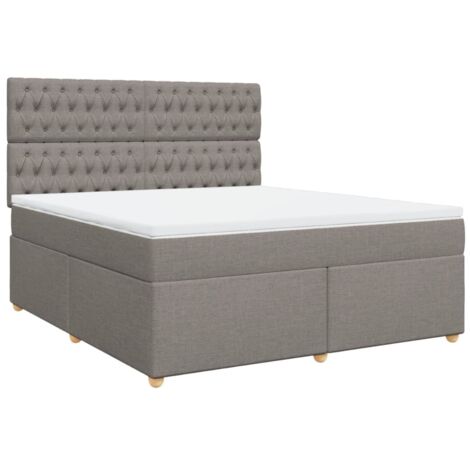 Boxspringbett mit Matratze Taupe 180x200 cm Stoff vidaXL
