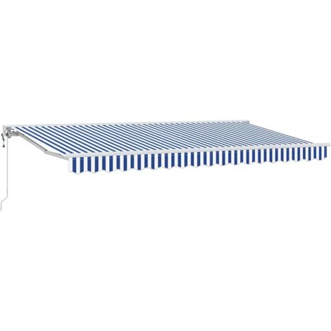 Einziehbare Markise Blau und Weiß 400x200 cm Stoff vidaXL