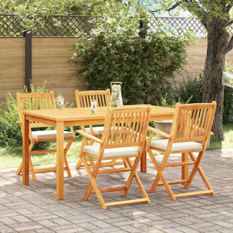 Klappstuhl 4 pcs Weiß 49 x 57,5 x 92 cm Massivholz Akazie vidaXL