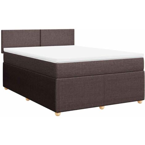 Boxspringbett mit Matratze Dunkelbraun 140x190 cm Stoff vidaXL (1/5)