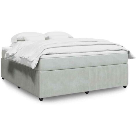 Boxspringbett mit Matratze Hellgrau 180x200 cm Samt vidaXL (1/5)
