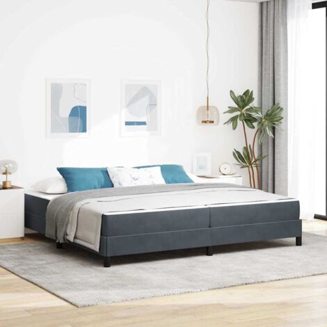 Boxspringbett mit Matratze Dunkelgrau 200 x 200 cm Samt vidaXL