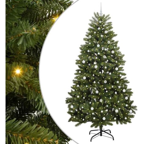 Künstlicher Weihnachtsbaum Grün 240 cm PVC und Metall vidaXL