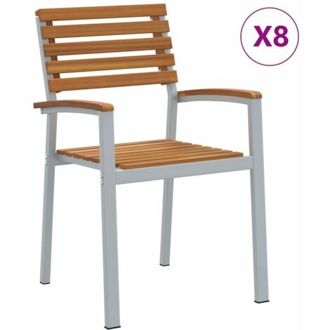 Gartenstuhl 8 pcs Braun 56 x 57 x 87cm Massivholz Akazie vidaXL