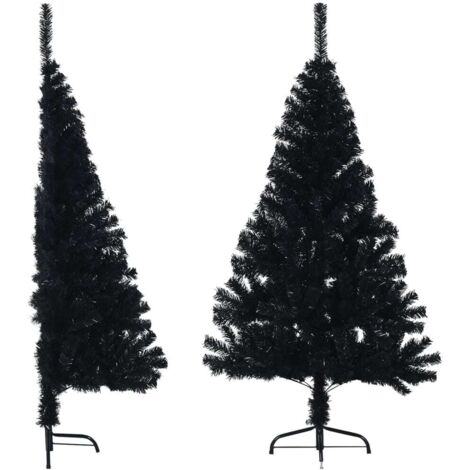 vidaXL Halb Weihnachtsbaum künstlich mit Ständer Schwarz 120 cm PVC