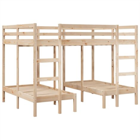 Dreifach Etagenbett 140x200/70x140 cm aus massivem Kiefernholz