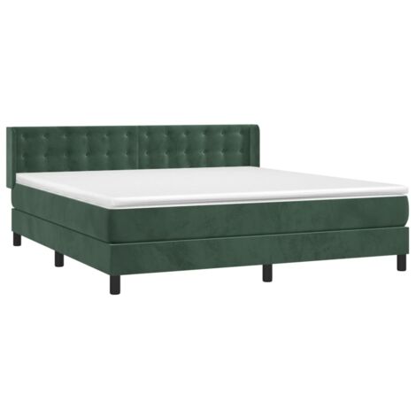 Boxspringbett mit Matratze Dunkelgrün 180x200 cm Samt vidaXL (1/5)
