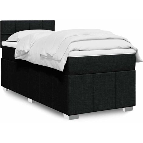 Boxspringbett mit Matratze Schwarz 80x200 cm Stoff vidaXL