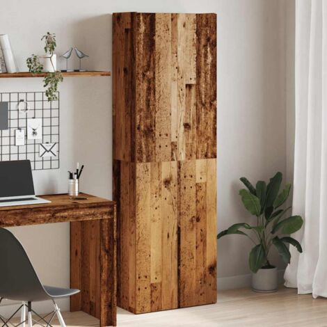 vidaXL Hochbuffet Holzwerkstoff Altes Holz 60x32x190 cm