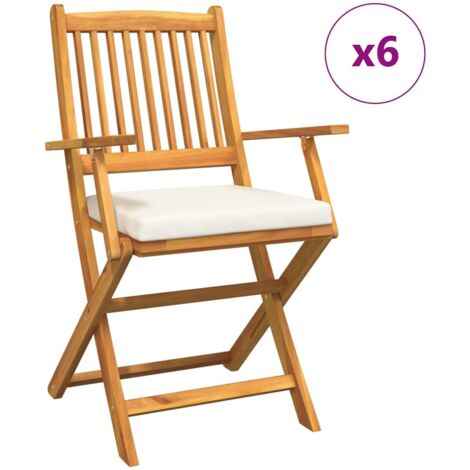 Klappstuhl 6 pcs Weiß 49 x 57,5 x 92 cm Massivholz Akazie vidaXL