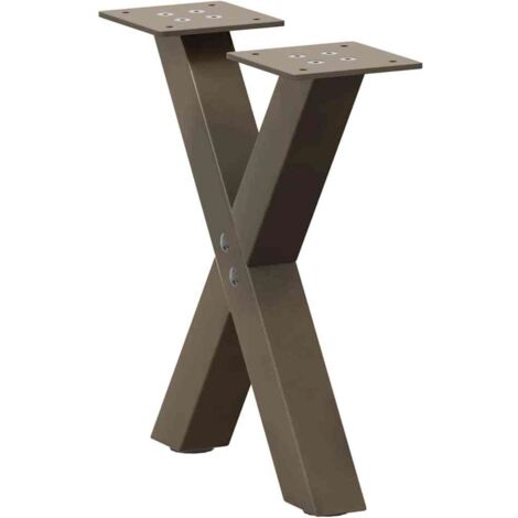 vidaXL Couchtischbeine X-Form 2 Stk. Naturstahl 37x(30-31) cm Stahl