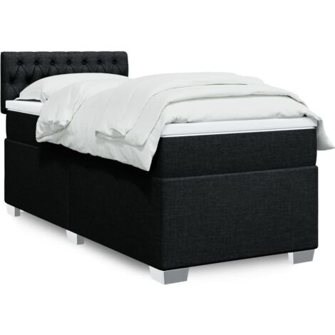 Boxspringbett mit Matratze Schwarz 90x190 cm Stoff vidaXL