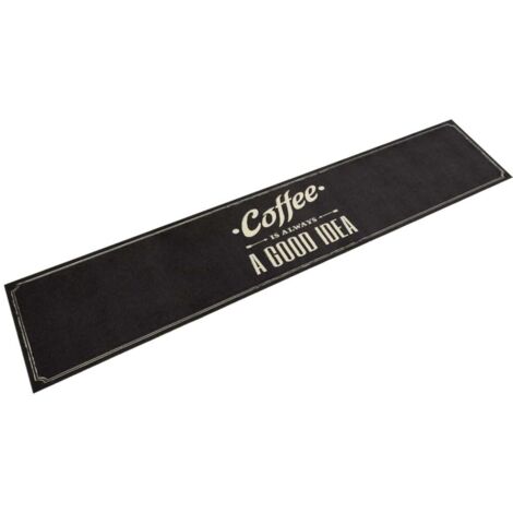 vidaXL Waschbarer Küchentepich Text Coffee 60x300 cm Velours