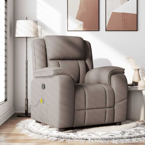 Massagesessel Taupe Stoff vidaXL