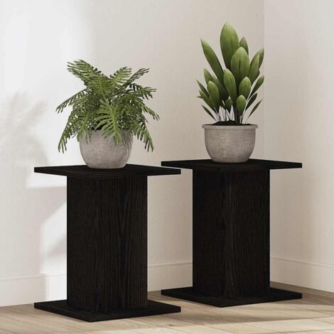 vidaXL Pflanzenständer 2 Stück Schwarz Eiche 30x30x40 cm Engineered Wood