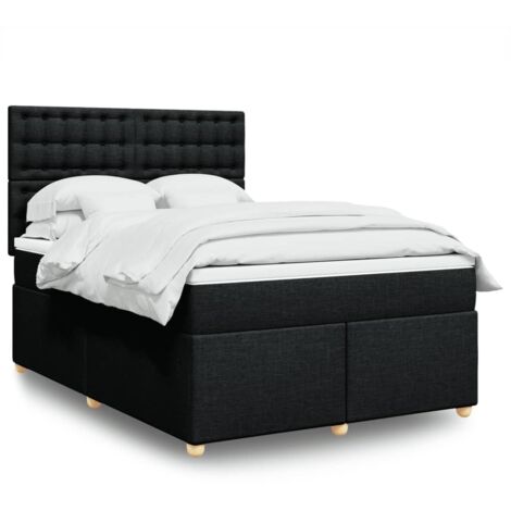 Boxspringbett mit Matratze Schwarz 140x200 cm Stoff vidaXL (1/5)