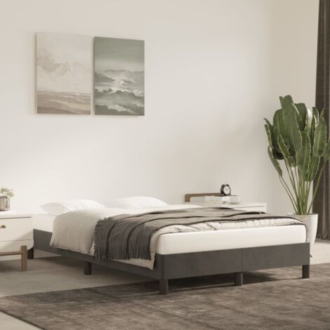 vidaXL Bettgestell Dunkelgrau 120x190 cm Velours