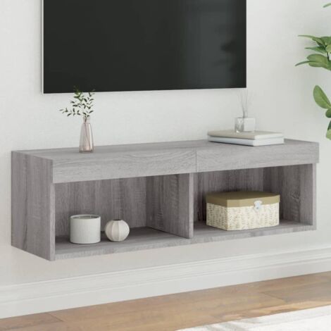 TV-Schrank mit LED-Leuchten Grau Sonoma 100x30x30 cm vidaXL31071