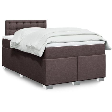 Boxspringbett mit Matratze Dunkelbraun 120x190 cm Stoff vidaXL