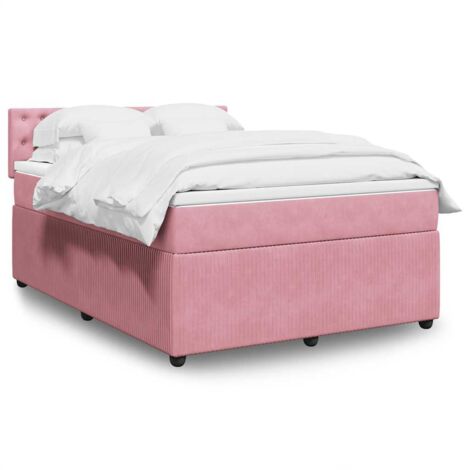 Lattenrostbett mit Matratze Rose 140x200 cm Samt