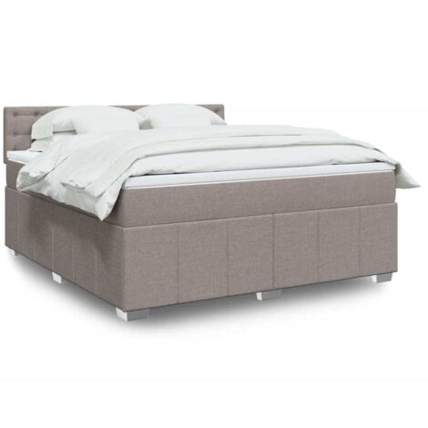Boxspringbett mit Matratze Taupe 180x200 cm Stoff vidaXL