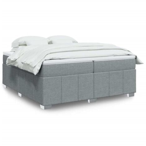 Boxspringbett mit Matratze Hellgrau 200x200 cm Stoff vidaXL (1/5)