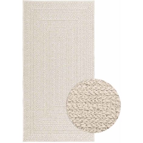 Teppich ZIZUR Creme 80x150 cm Jute-Optik Indoor und Outdoor vidaXL