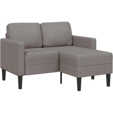 2-Sitzer-Sofa mit Chaiselongue L-Form Taupe 125 cm Stoff vidaXL