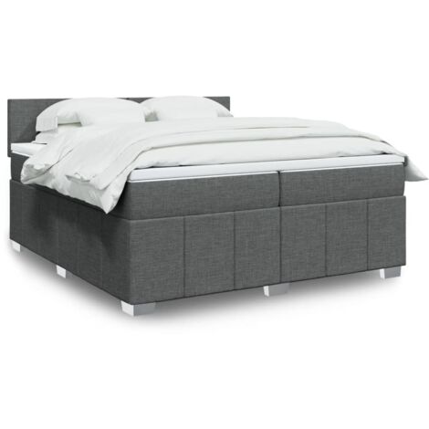 Boxspringbett mit Matratze Dunkelgrau 200x200 cm Stoff vidaXL (1/5)