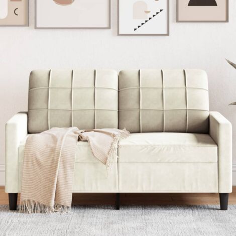 2-Sitzer-Sofa Creme 120 cm Samt vidaXL