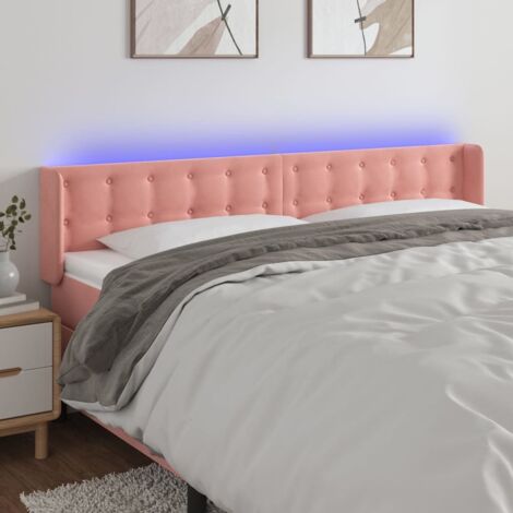 LED Kopfteil Rosa 163x16x78/88 cm Samt vidaXL (1/5)