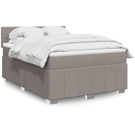 Boxspringbett mit Matratze Taupe 140x200 cm Stoff vidaXL