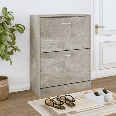 Schuhschrank Grau Beton 63x24x81 cm Holzwerkstoff