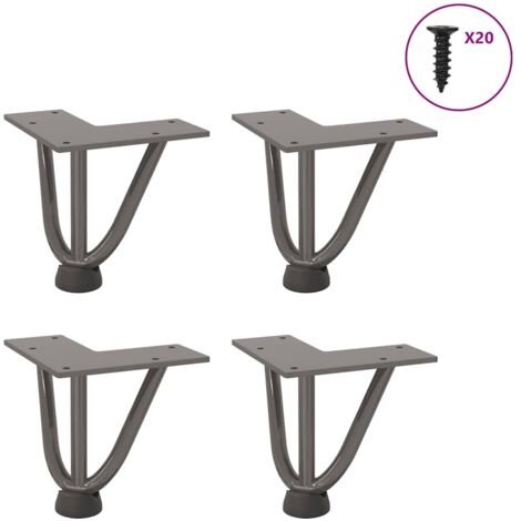 vidaXL Haarnadelbeine 4 Stk. Naturstahl 10 cm Massivstahl