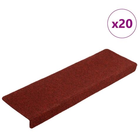 Stufenmatten Selbstklebend 20 Stk. 65x21x4 cm Bordeauxrot Rechteckiger Rand vidaXL