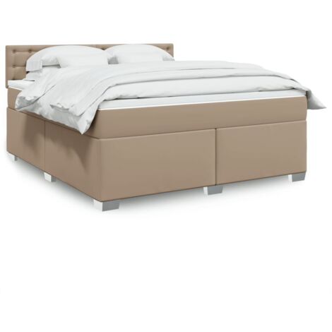 vidaXL Lattenrostbett mit Matratze Cappuccino 180x200 cm