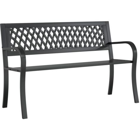 Gartenbank Schwarz 120 cm Stahl vidaXL
