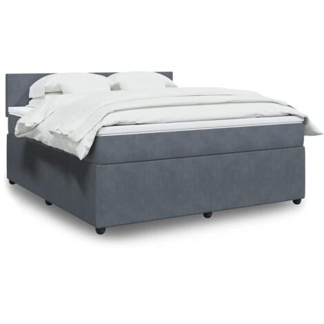 Boxspringbett mit Matratze Dunkelgrau 180x200 cm Samt vidaXL