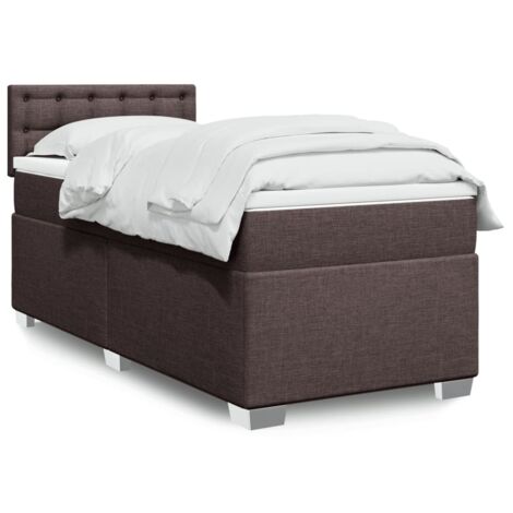 Boxspringbett mit Matratze Dunkelbraun 100x200 cm Stoff vidaXL