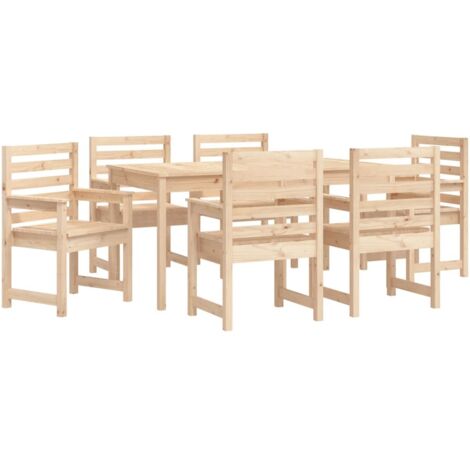 vidaXL 7-tlg. Garten-Essgruppe Massivholz Kiefer