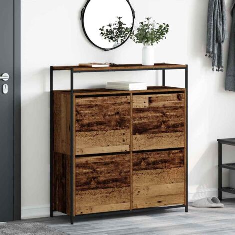Schuhschrank mit Tür Altholz 100 x 34 x 112 cm Holzwerkstoff vidaXL