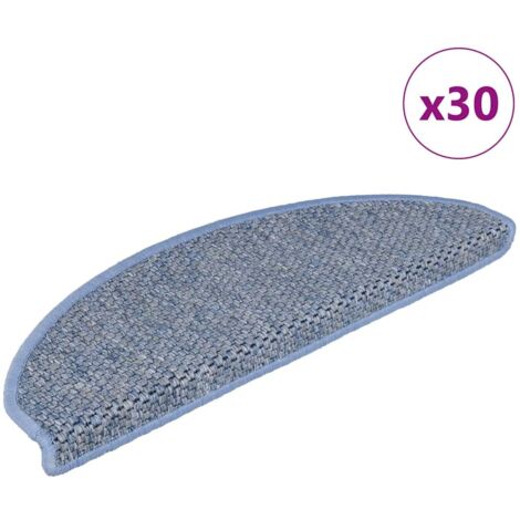 Stufenmatten Selbstklebend Sisal-Optik 30Stk. 65x21x4cm Blau vidaXL